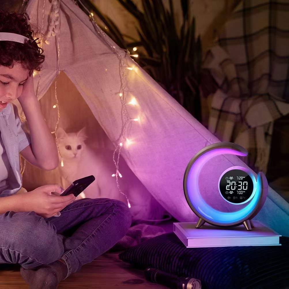Colorful LED Night Lamp with Alarm Clock