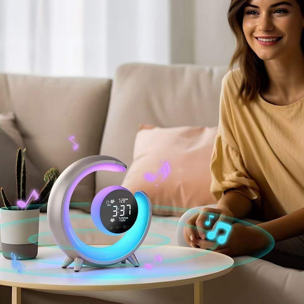 Colorful LED Night Lamp with Alarm Clock