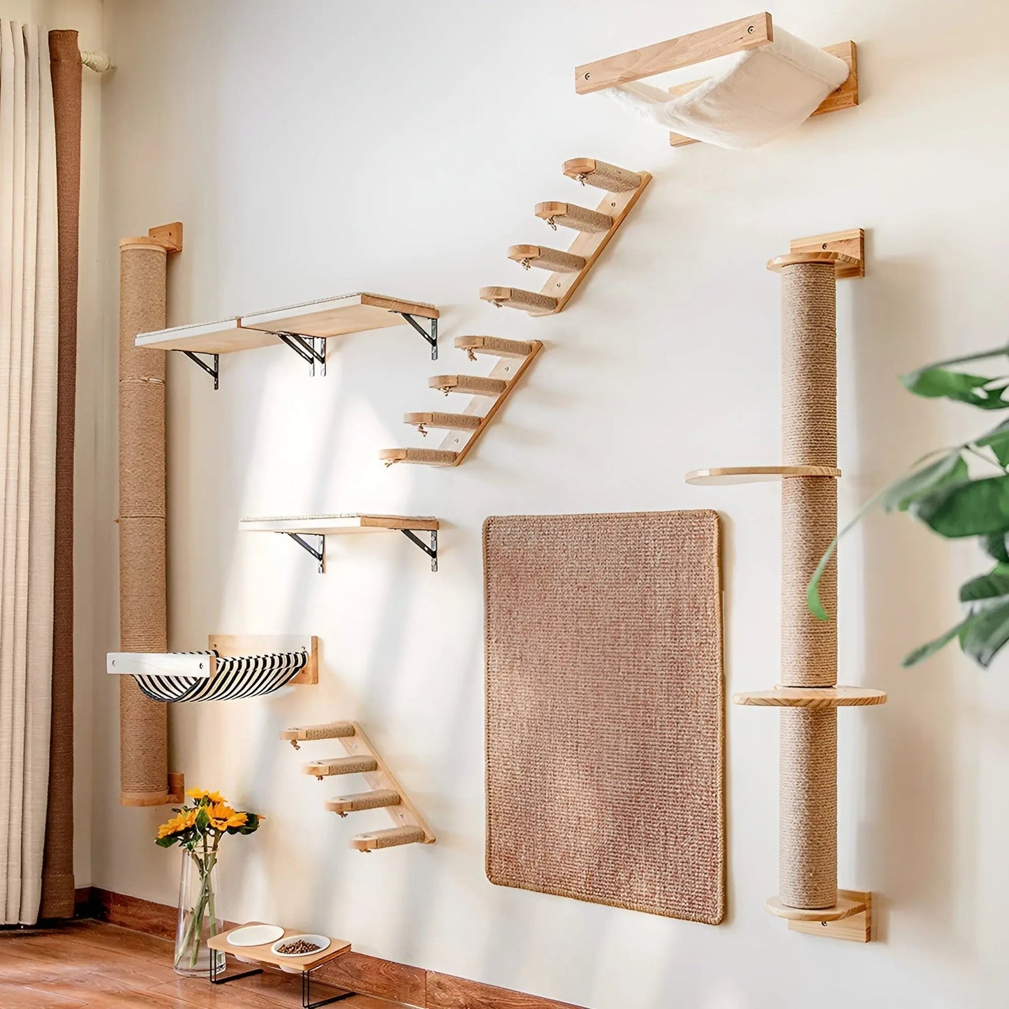 Cat Tower Wall Shelf with Scratch Pad