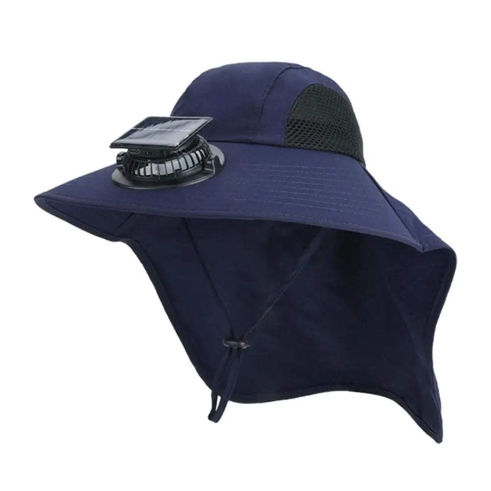 Sun Protection Wide Brim Summer Hat with Solar Fan