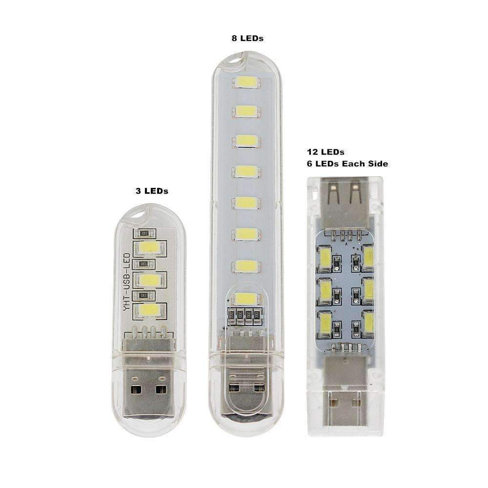 Compact USB LED Bedside Lamp - Bright White Light