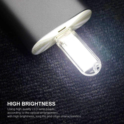 Compact USB LED Bedside Lamp - Bright White Light