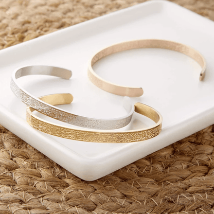Simple Stainless Steel Bangle with Islamic Engraving