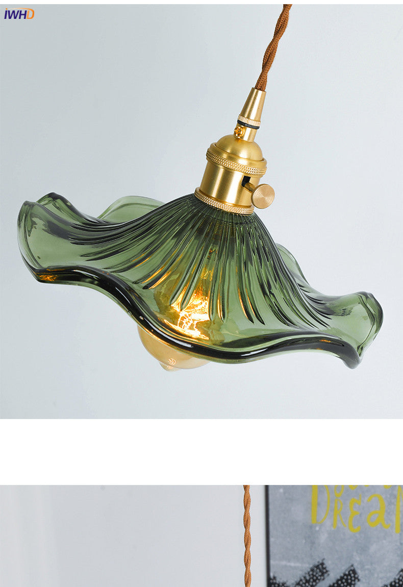 Stylish Glass Copper Pendant Light Fixture
