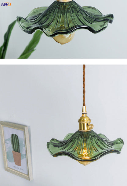 Stylish Glass Copper Pendant Light Fixture