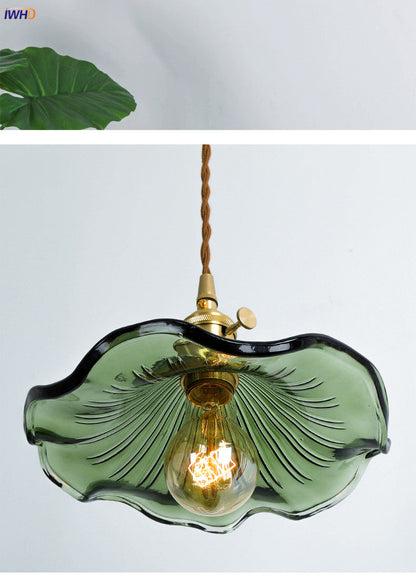 Stylish Glass Copper Pendant Light Fixture