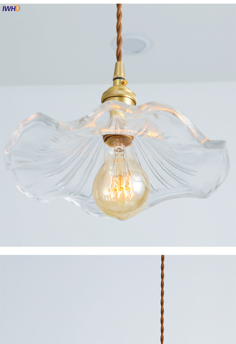 Stylish Glass Copper Pendant Light Fixture