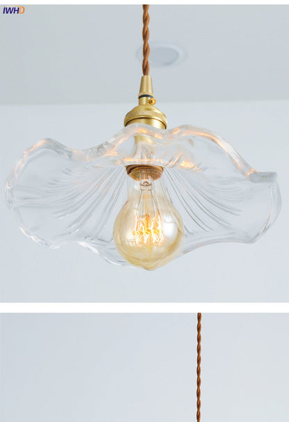 Stylish Glass Copper Pendant Light Fixture