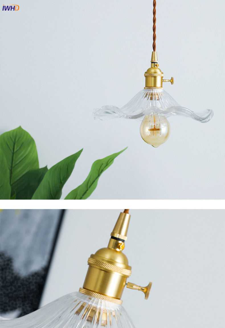 Stylish Glass Copper Pendant Light Fixture