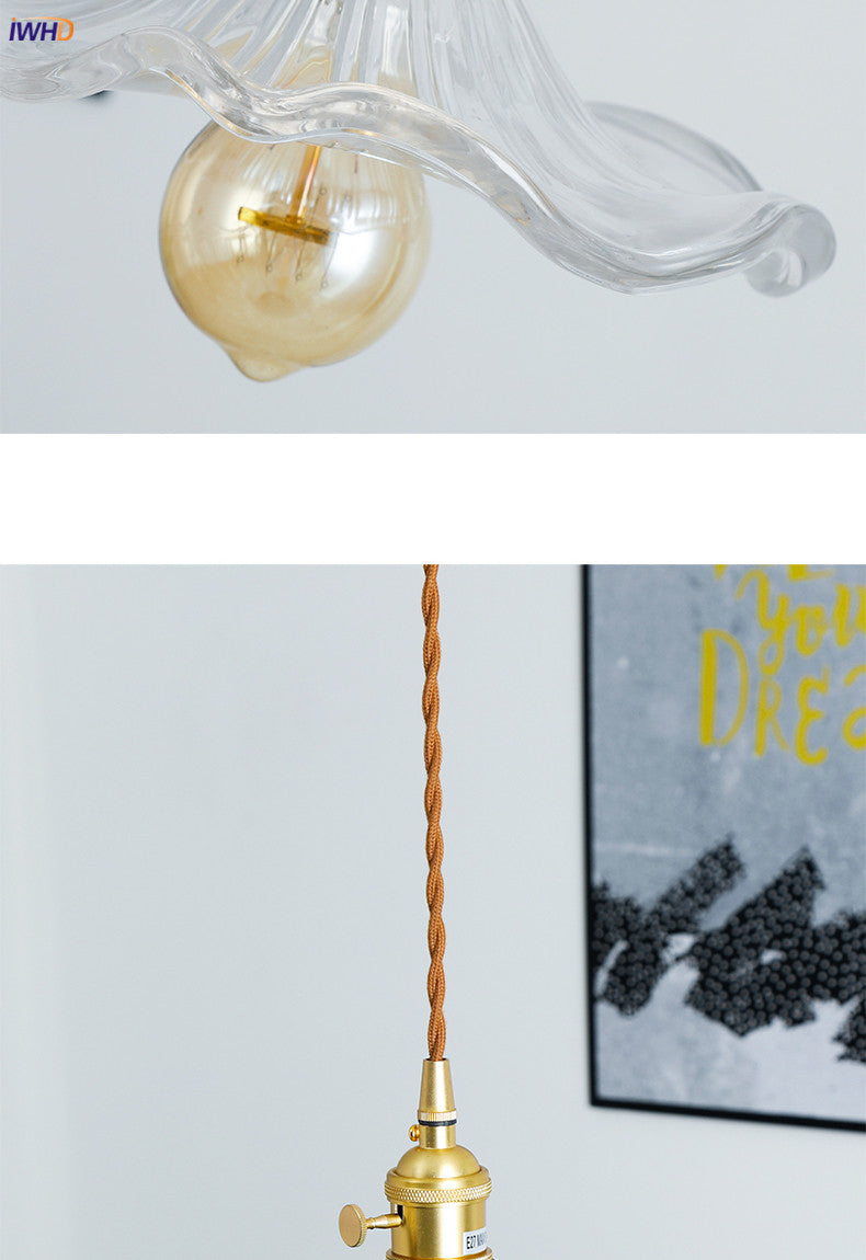 Stylish Glass Copper Pendant Light Fixture
