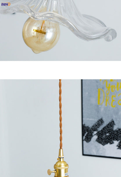 Stylish Glass Copper Pendant Light Fixture