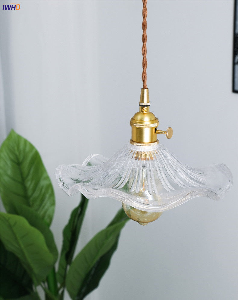 Stylish Glass Copper Pendant Light Fixture
