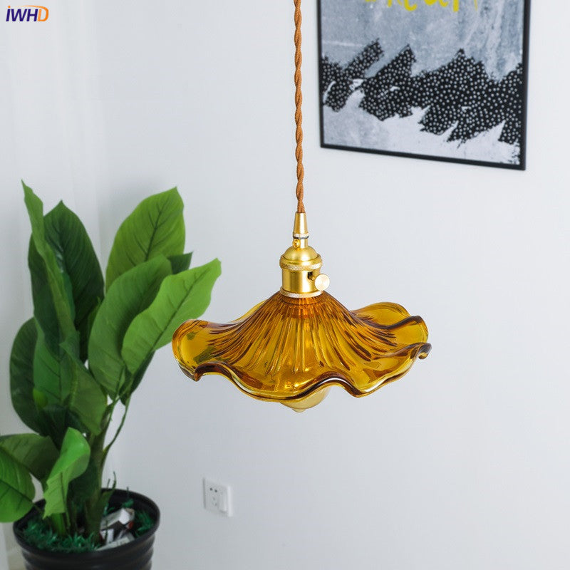 Stylish Glass Copper Pendant Light Fixture