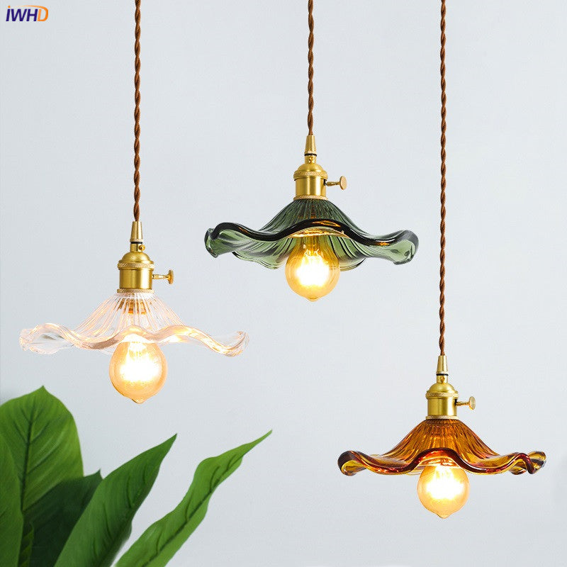 Stylish Glass Copper Pendant Light Fixture