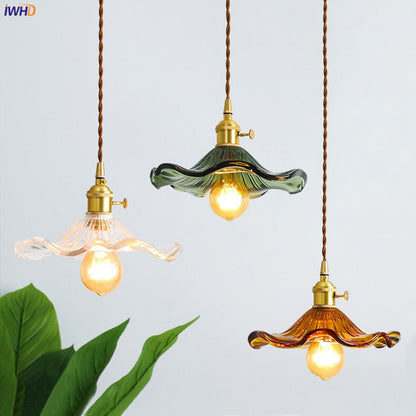 Stylish Glass Copper Pendant Light Fixture