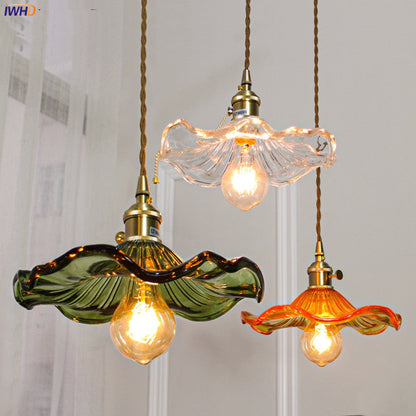 Stylish Glass Copper Pendant Light Fixture