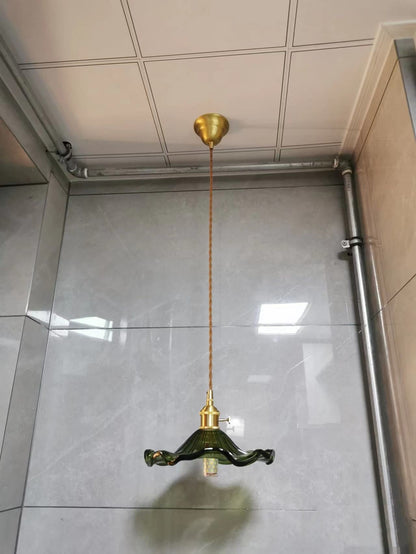 Stylish Glass Copper Pendant Light Fixture