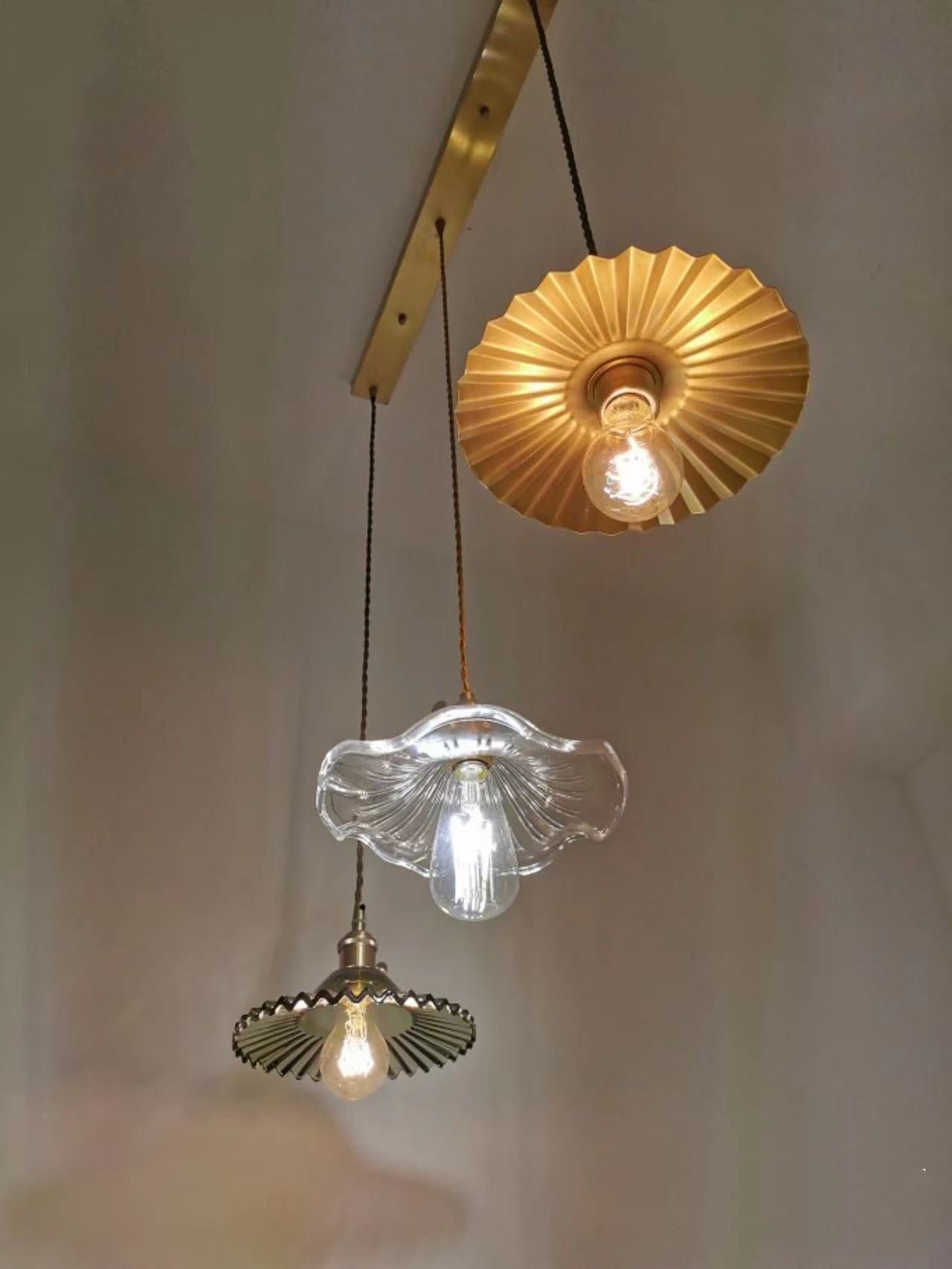 Stylish Glass Copper Pendant Light Fixture