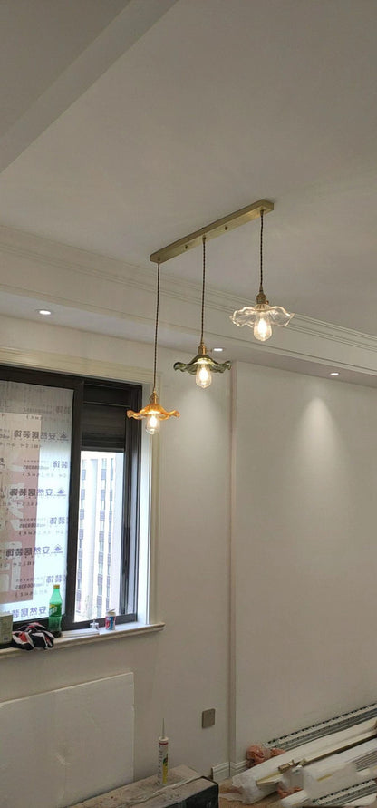 Stylish Glass Copper Pendant Light Fixture