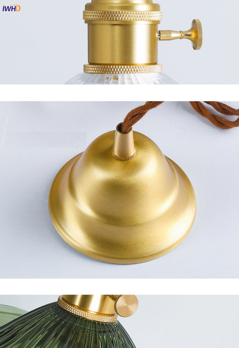 Stylish Glass Copper Pendant Light Fixture