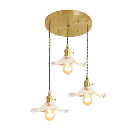 Stylish Glass Copper Pendant Light Fixture - Befez