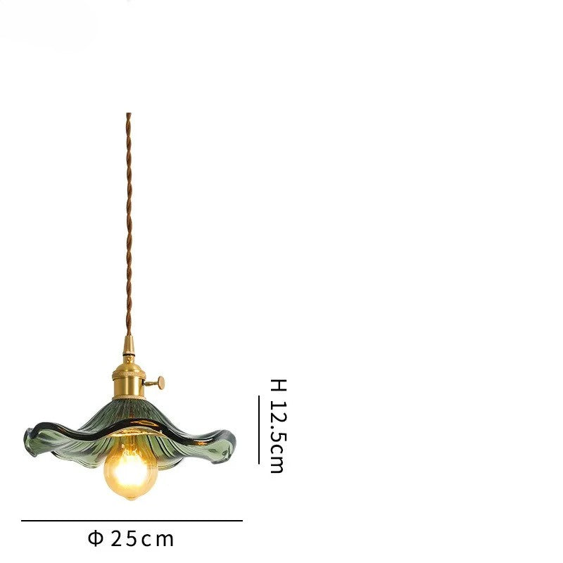 Stylish Glass Copper Pendant Light Fixture