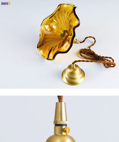 Stylish Glass Copper Pendant Light Fixture