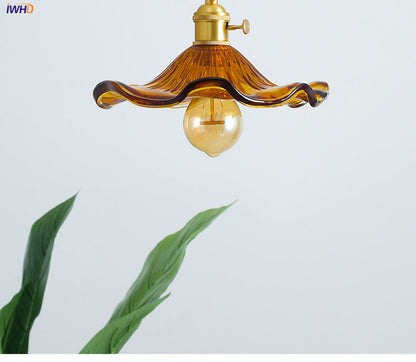 Stylish Glass Copper Pendant Light Fixture