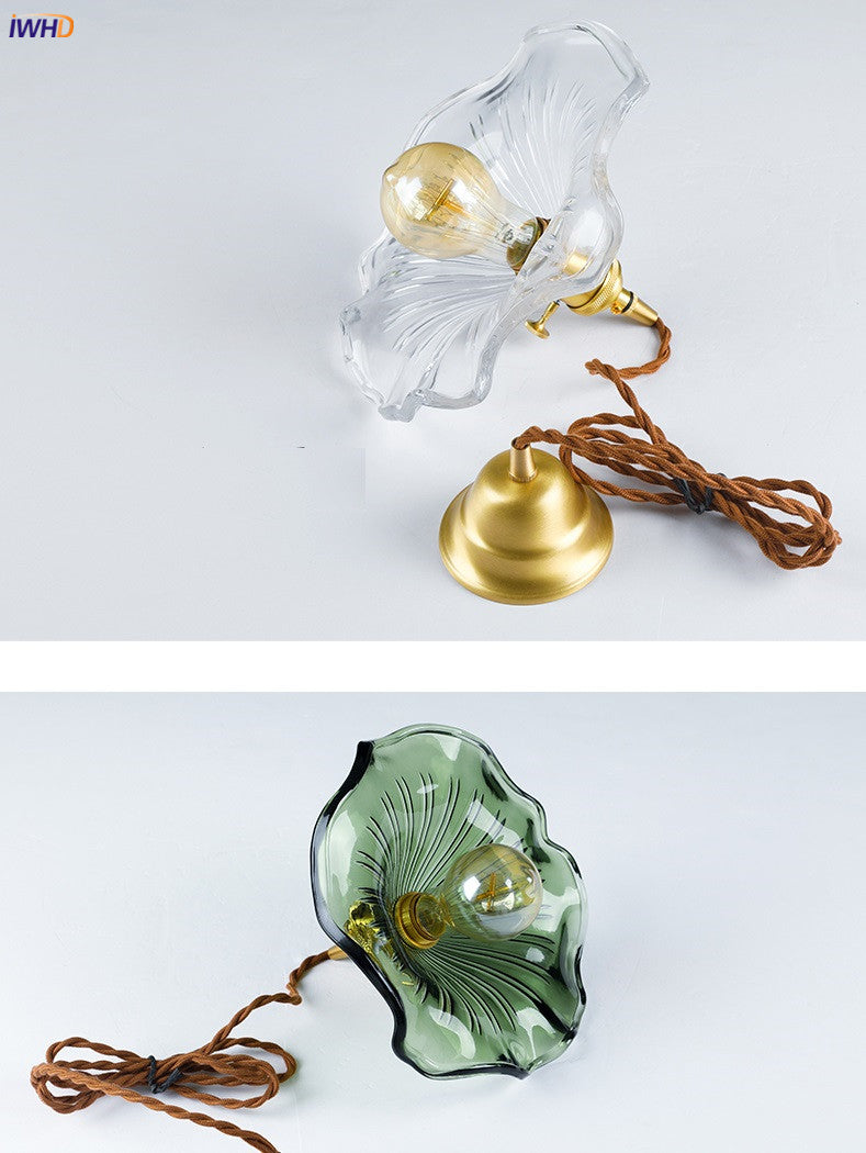 Stylish Glass Copper Pendant Light Fixture