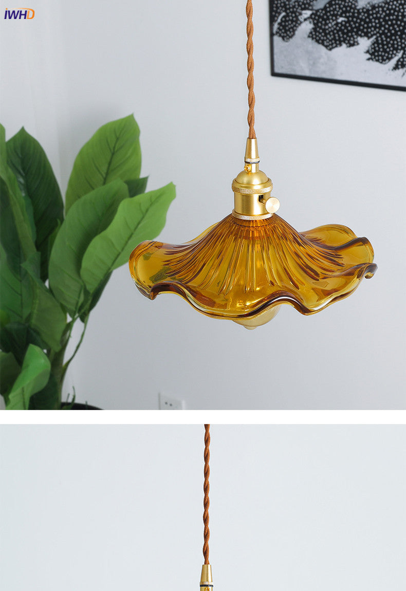 Stylish Glass Copper Pendant Light Fixture