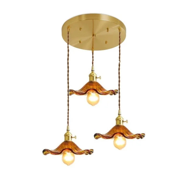 Stylish Glass Copper Pendant Light Fixture
