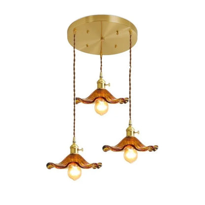 Stylish Glass Copper Pendant Light Fixture