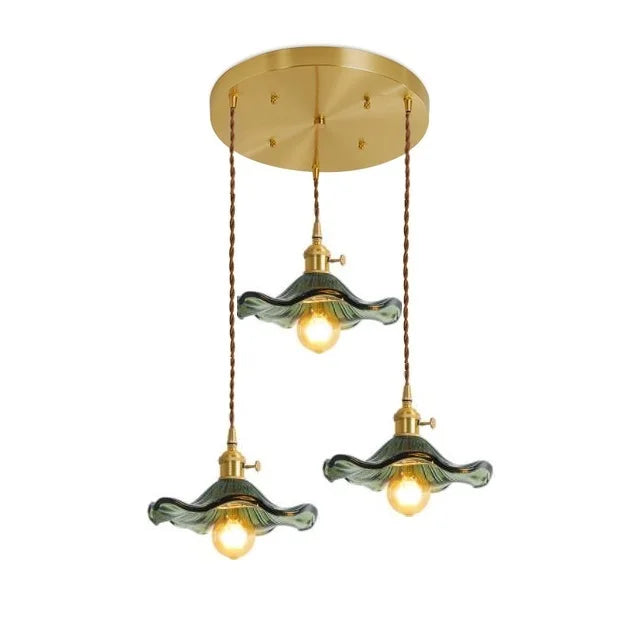 Stylish Glass Copper Pendant Light Fixture