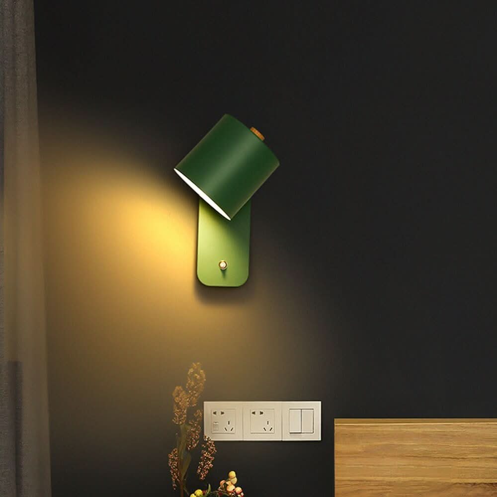 Simple White LED Wall Lamp with On/Off Switch