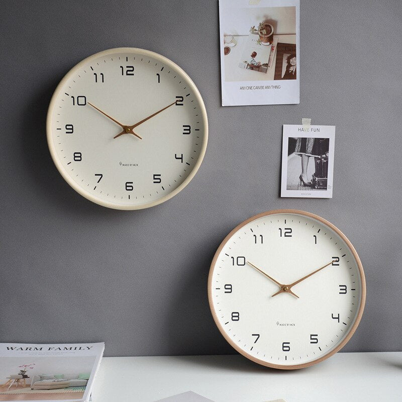 Quiet Wooden Wall Clock with Modern Nordic Style