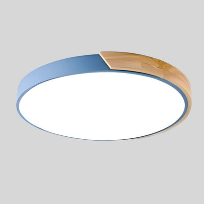 Scandinavian Wood LED Ceiling Lamp – Round Design