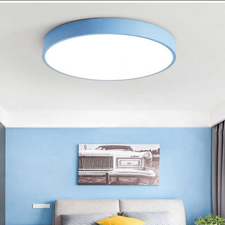 Scandinavian Wood LED Ceiling Lamp – Round Design