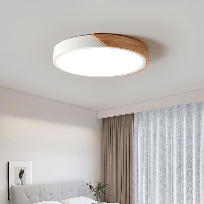 Scandinavian Wood LED Ceiling Lamp – Round Design - Befez