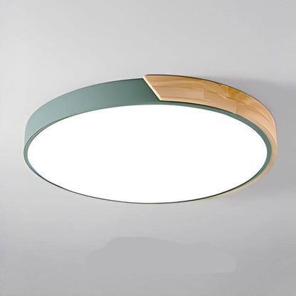 Scandinavian Wood LED Ceiling Lamp – Round Design
