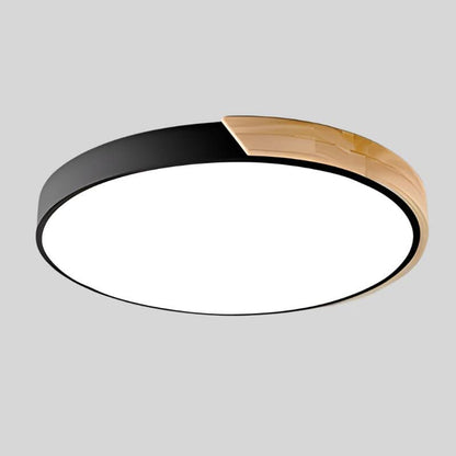 Scandinavian Wood LED Ceiling Lamp – Round Design