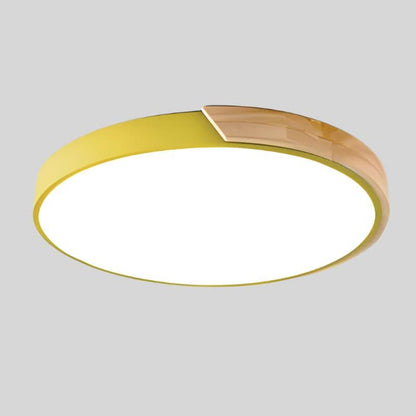 Scandinavian Wood LED Ceiling Lamp – Round Design