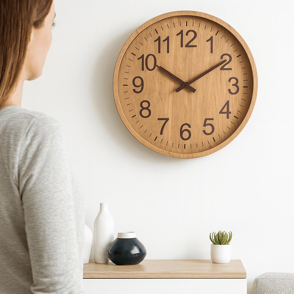 Quiet Rustic Wooden Wall Clock with Natural Beauty - Befez