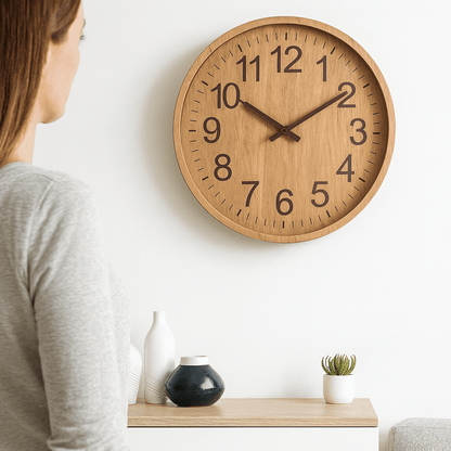 Quiet Rustic Wooden Wall Clock with Natural Beauty - Befez