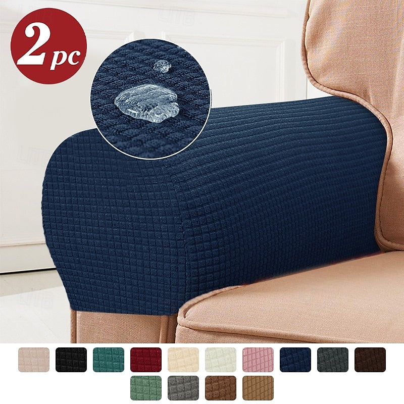 Soft Chair Armrest Covers - Elastic Set of 2, Red