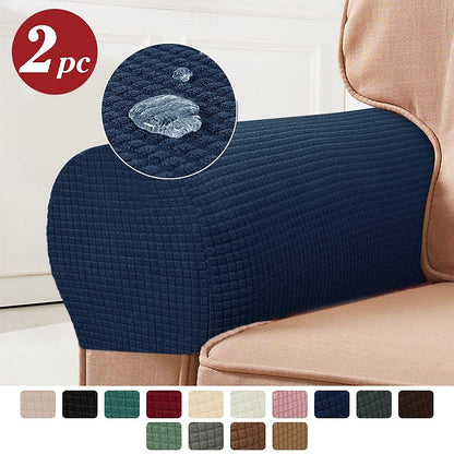 Soft Chair Armrest Covers - Elastic Set of 2, Red