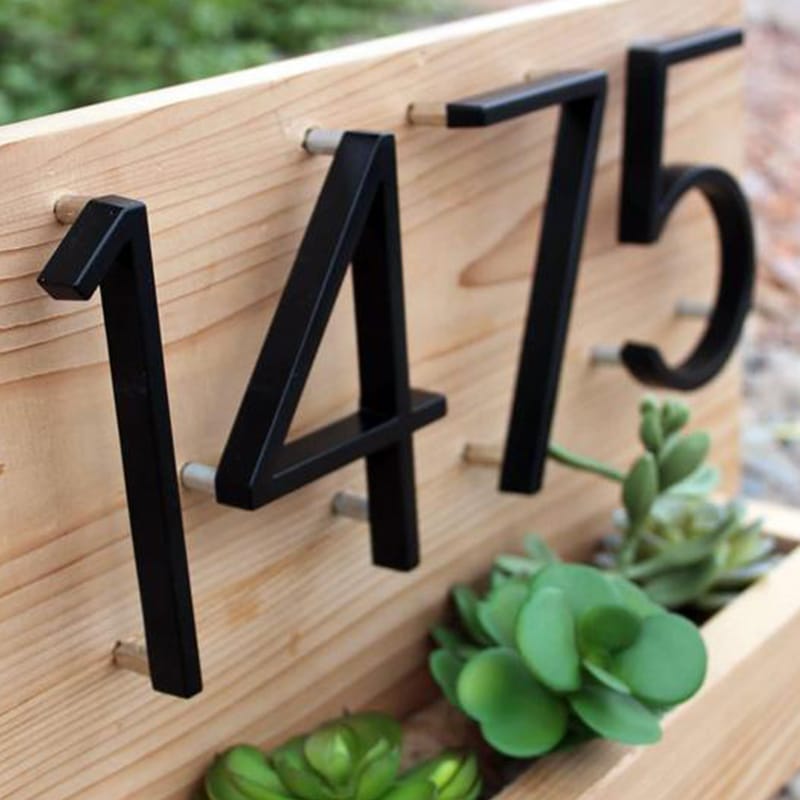 Befez | Contemporary Black Aluminum House Number Sign