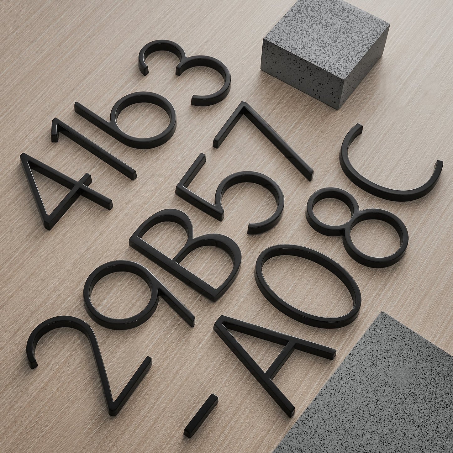 Befez | Contemporary Black Aluminum House Number Sign