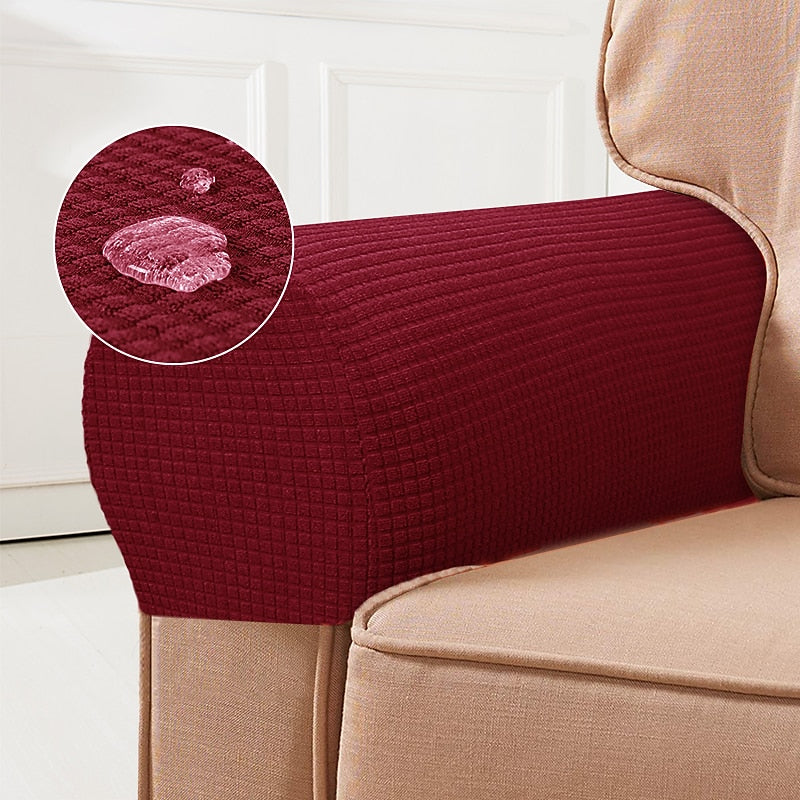 Soft Chair Armrest Covers - Elastic Set of 2, Red