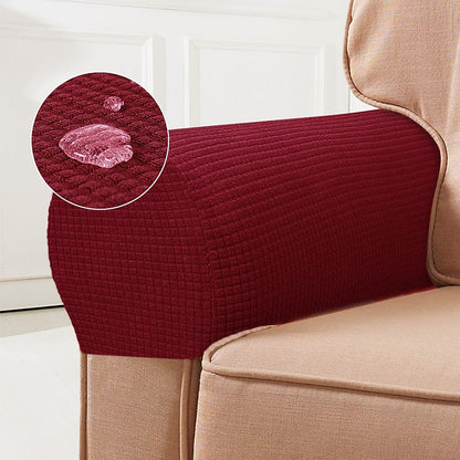 Soft Chair Armrest Covers - Elastic Set of 2, Red