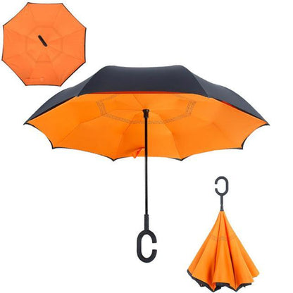 Windproof Reversible Handsfree Compact Umbrella